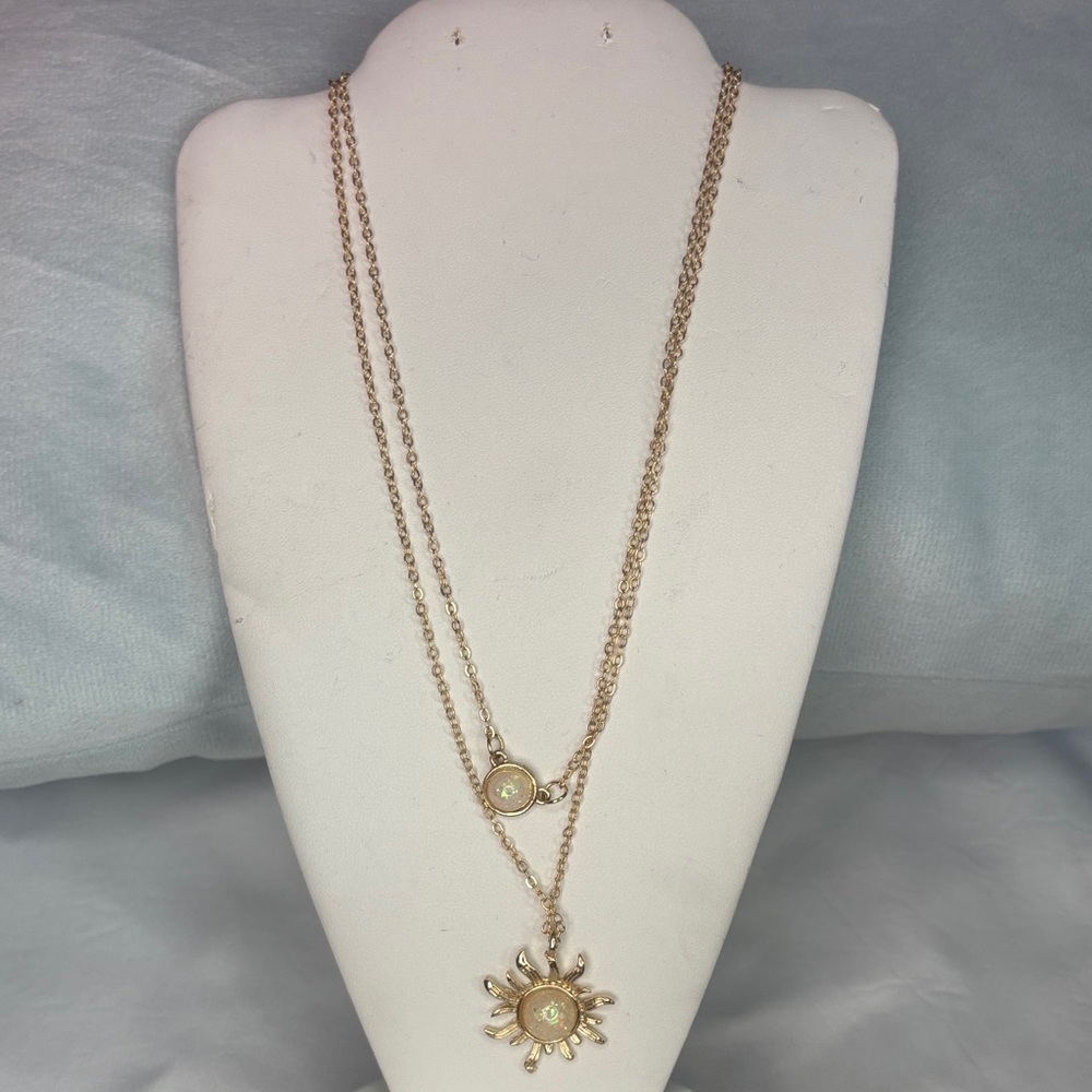 Gold Sun Pendant Necklace